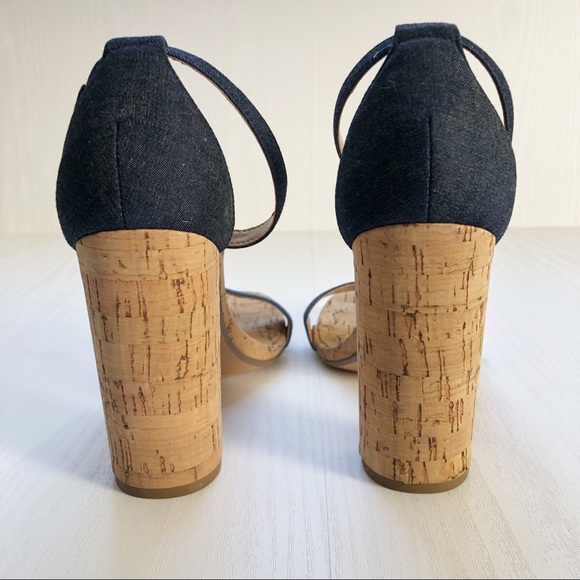 Steve Madden Carson C Denim Cork Strappy Heels Size 8.5 - Picture 5 of 8